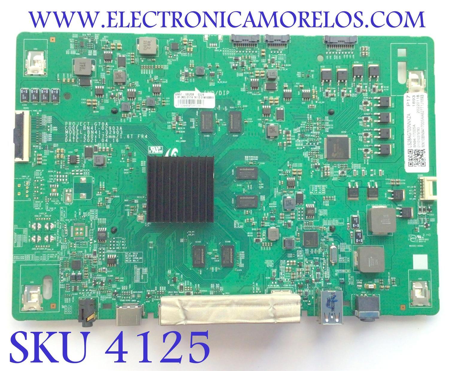 MAIN PARA MONITOR SAMSUNG / NUMERO DE PARTE BN94-17005A / BN41-02903A / BN9417005A / 17005A / BN97-18520B / MODELO LS28AG700NNXZA LA01